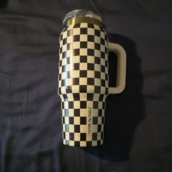 Washed Once, Never Used Thyme & Table Checkered Tumbler 32oz - Picture 2 of 4